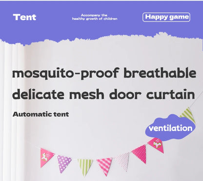 Children's foldable game tent, portable indoor/outdoor game tent with window cut, secret base, birthday party decoration ideal g