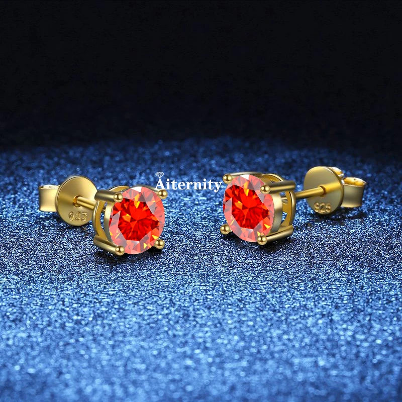 18K Plating Earrings S925 Sterling Silver D Color VVS1 Zircon Earring Stud for Women As Shinning As Diamond Wedding  Jewelry