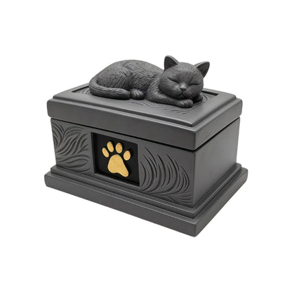 Pet Memorials Ornaments Resins Cats Asleep Urn Ashes Container Organizers for Animal Funeral Cremations and Cremations Gift 37JD