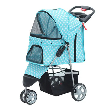 Dog Golden Retriever Pet Stroller Large Fruit Tray Adjustable Foldable for Small Medium Dog Outdoor Travel