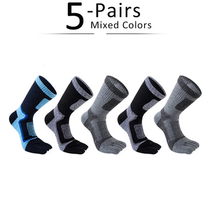 5 Pairs Toe Sport Short Socks Man Thick Compression Mesh Endurable Fitness Bike Run Outdoor Basketball Travel 5 Finger Socks