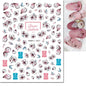 3d Nail Art Decals Watercolor Florals Purple Green Pink Flowers Leafs Fruit Adhesive Sliders Nail Stickers For Manicure