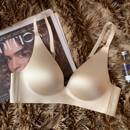 Satin Bralette Slip for Small Bust Women Seamless One Piece Wireless Support Anti Sagging Comfort Everyday S-XL MOYISU Sexy AB