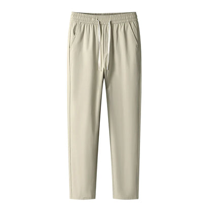 Mens Elastic Waist Casual Pants Quick Dry Wrinkle Free Slacks Summer Light Weight Trousers Spring Summer Running Golf Pants