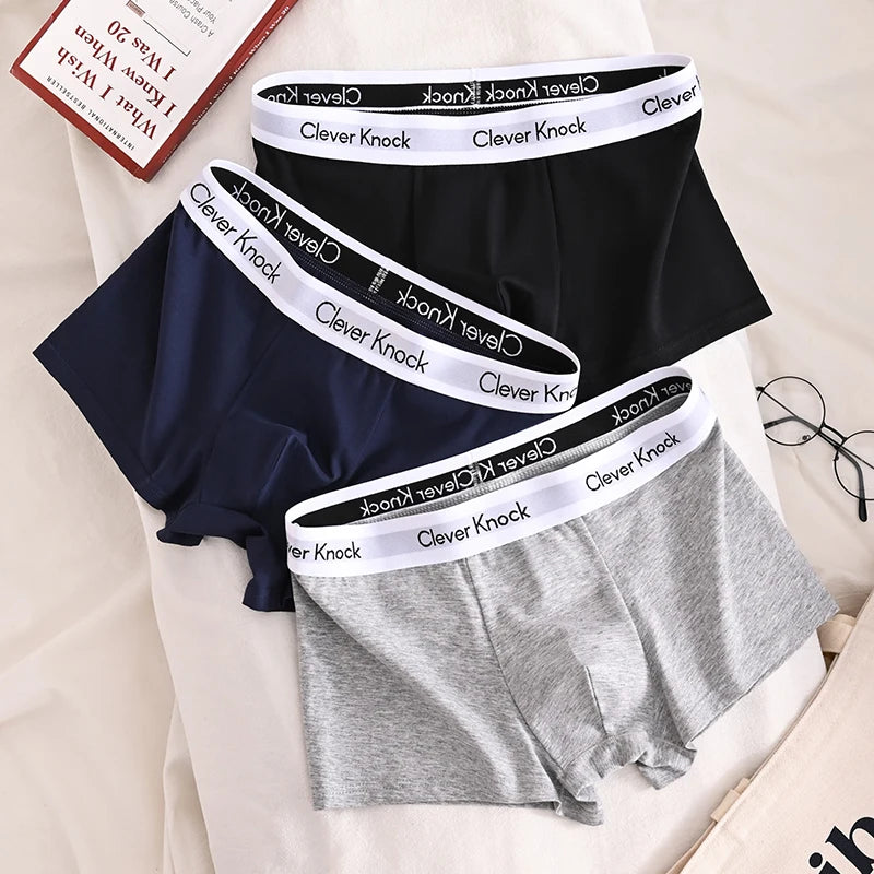 3Pcs Men's Boxer Shorts Cotton Underwear Solid Underpants Sexy Panties Male Breathbale Lingerie Plus Size L-6XL Wholesale Lots