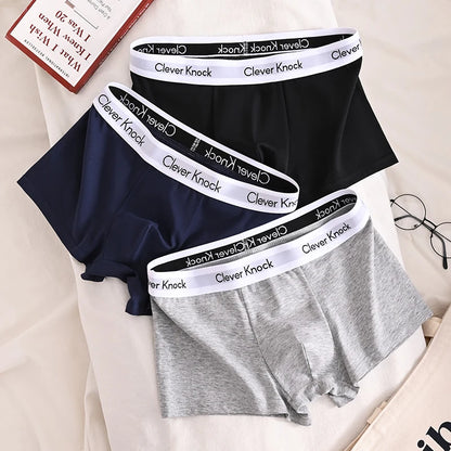 3Pcs Men's Boxer Shorts Cotton Underwear Solid Underpants Sexy Panties Male Breathbale Lingerie Plus Size L-6XL Wholesale Lots
