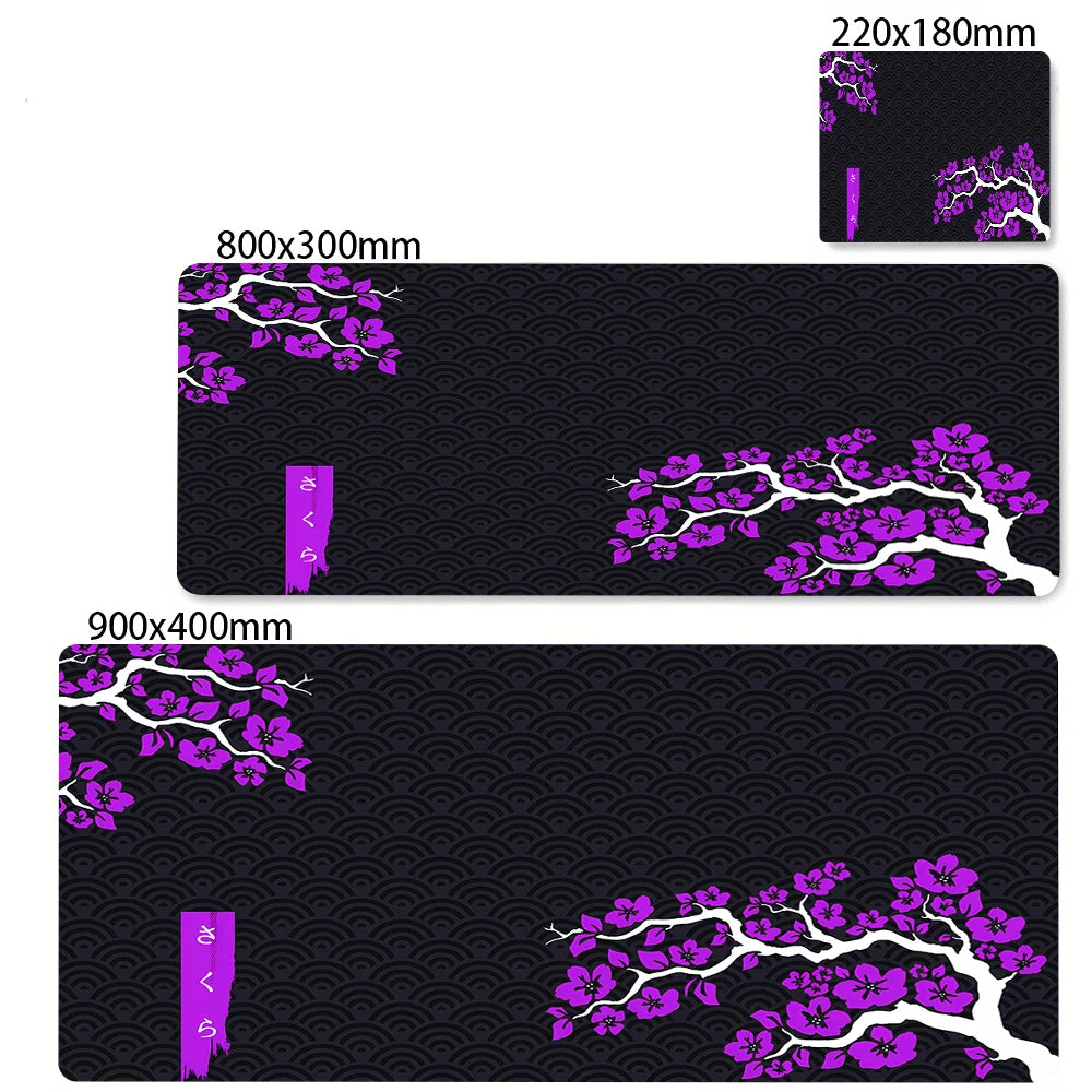 Japanese Cherry Blossom Mouse Pad Gaming XL Home New HD Mousepad XXL Keyboard Pads Office Non-Slip Carpet Purple Sakura Mice Mat