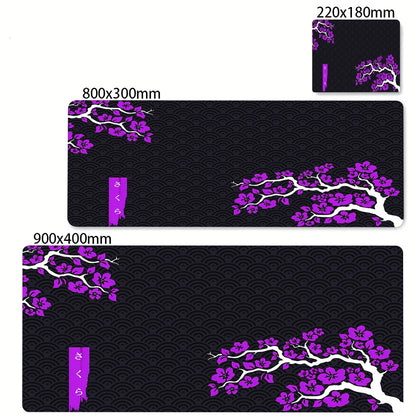Japanese Cherry Blossom Mouse Pad Gaming XL Home New HD Mousepad XXL Keyboard Pads Office Non-Slip Carpet Purple Sakura Mice Mat