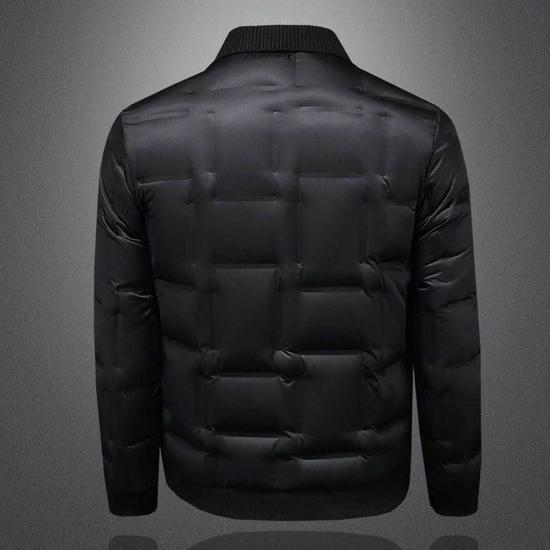 Minglu Autumn Winter Single Breasted Men's Jackets High Quality Solid Color White Duck Down Casual Down Male Coats Plus Size 5XL