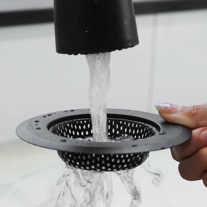 Black Stainless Steel Mesh Sink Strainers Kitchen Bathroom Sink Filters Sink Strainer Drain Hole Filter Trap Waste Screen S/M/L