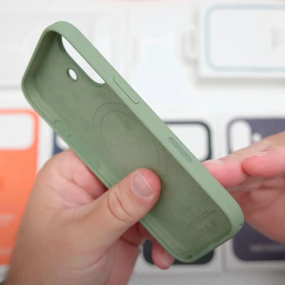 NEW Original Color Liquid Silicone Phone Case For IPhone 17 Pro Max Air For Magsafe Strong Magnetic Wireles Charger Button Cover