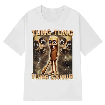 Tung Sahur Graphic Printed T-Shirt Men Summer Casual Loose Fashion Funny Round Neck Short Sleeve Tops Clothing T-shirt Unisex