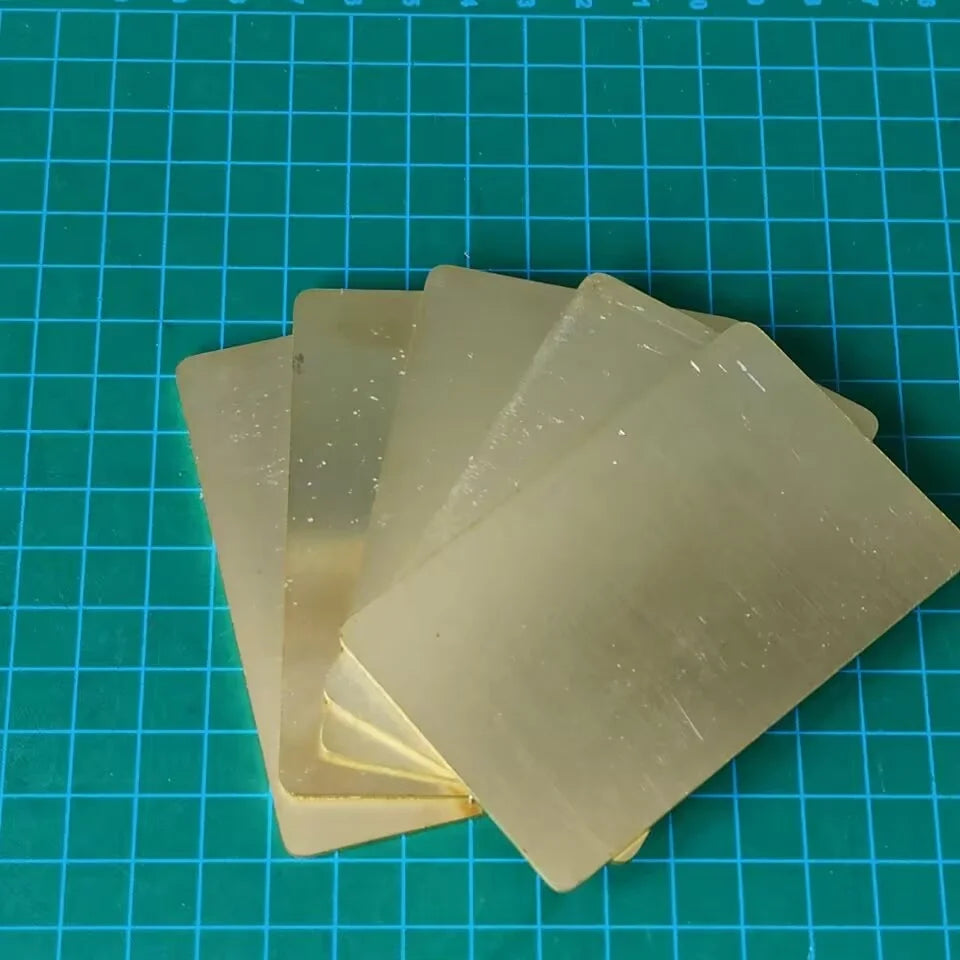 2mm Thick Solid Brass Business Cards Metal Blank Plates Mill Finish Unpolished For Fiber Laser Engraving DIY Craft