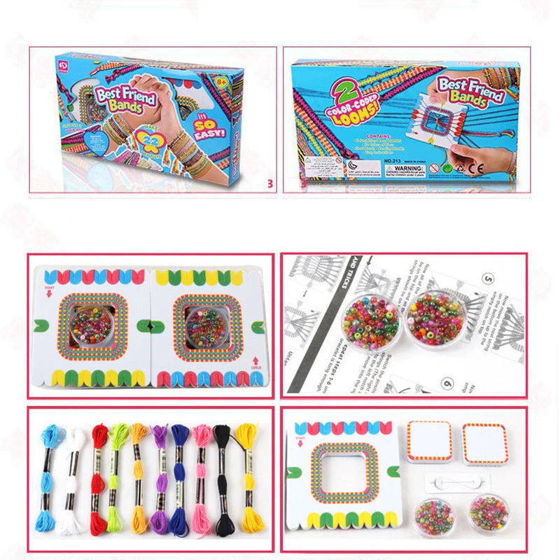 DIY Bracelet Making Kit Toys For Girls Handmade Jewellery Colorful Beaded Braided Wearing Beads Art Craft Children Learning Gift