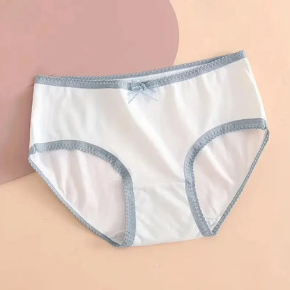 5pcs Women’s Soft Breathable Briefs Heart Plaid Print Panties Comfortable Intimates for Daily Wear