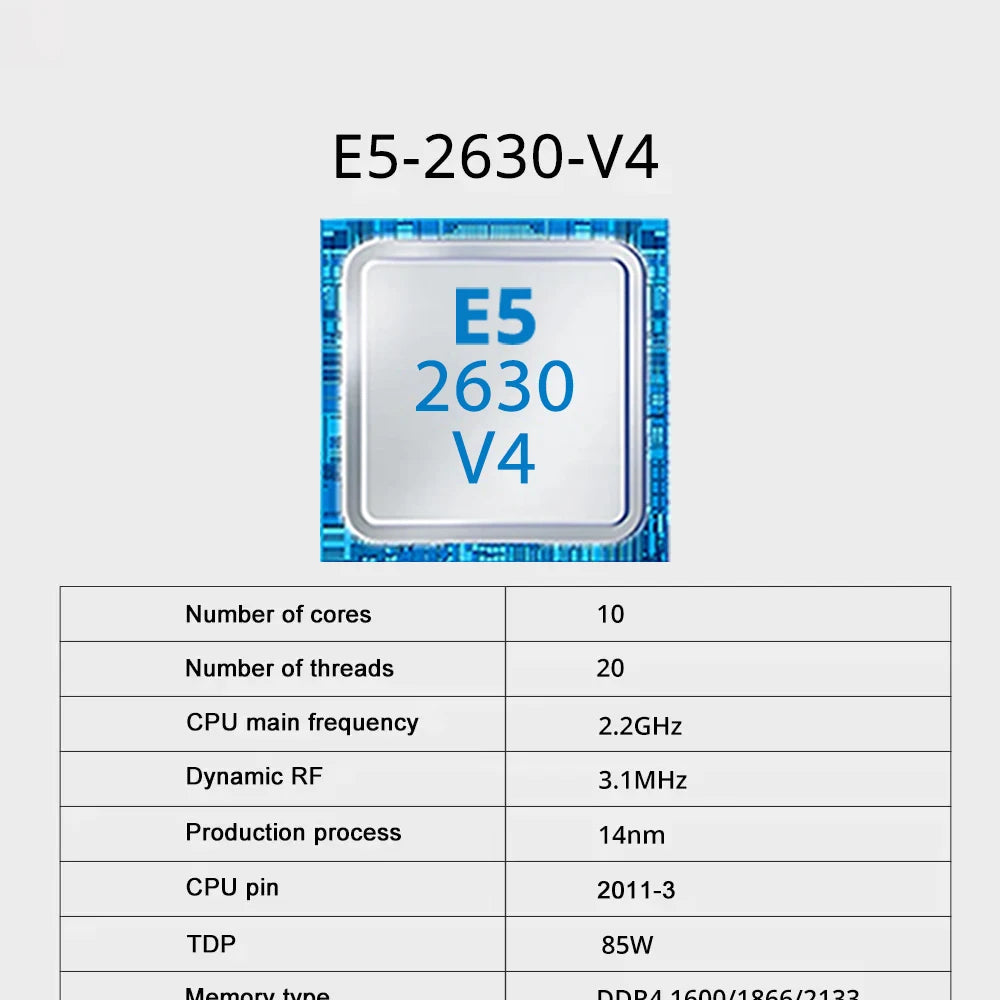 SOYO X99 Motherboard Set With LGA2011-3 Xeon E5 2630 V4 CPU DDR4 8GB (1*8GB)  2133MHz RAM NVME M.2 SATA Computer Accessories