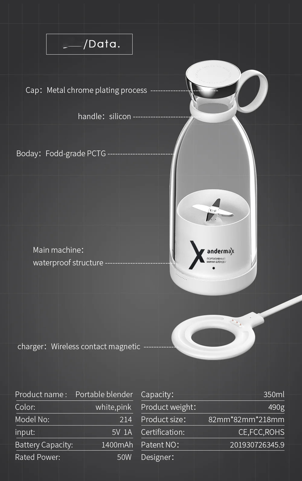 For Dropshipping Mini Portable Blender Electric Juicer