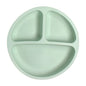 Suction Plates For Babies, Silicone With Lid Divided Design Dinner Plate
