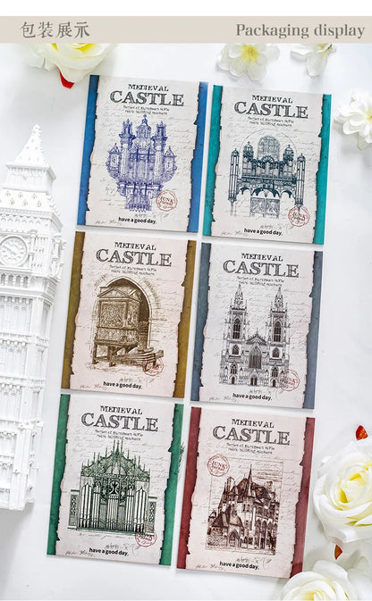 10pcs/lot Memo Pads Material Paper Medieval Castle Journal Scrapbooking paper Card Background Decoration Paper