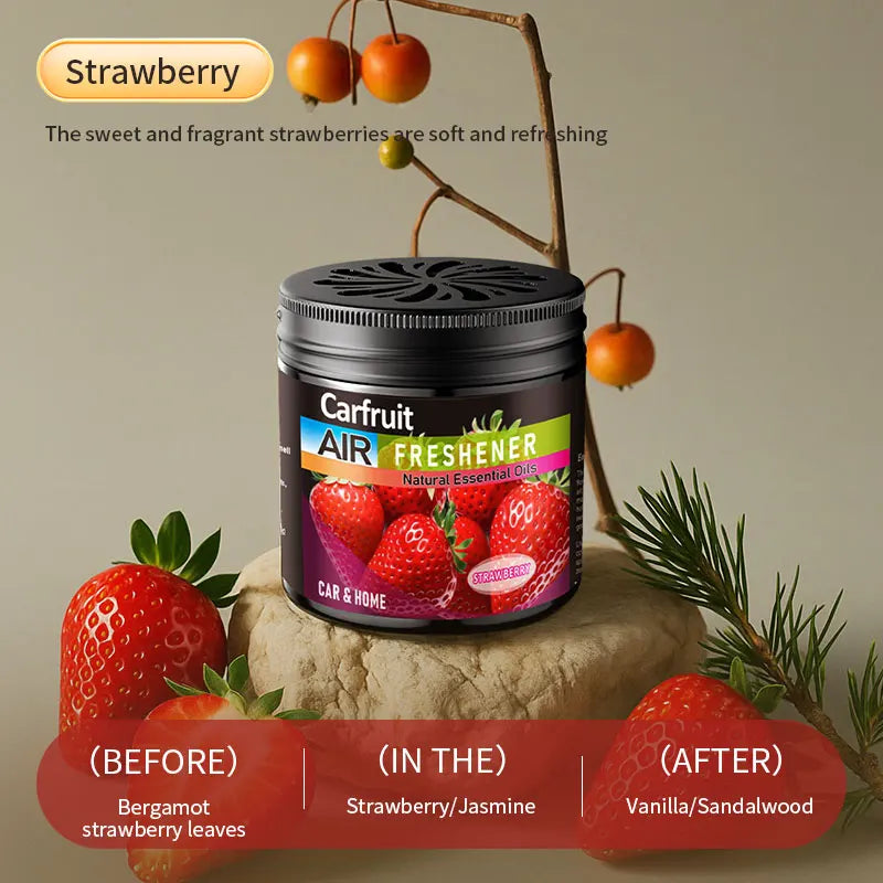 Car Solid Fruit‑Scent Balm, Automotive Cologne Perfume, Long‑Lasting Car Interior Aromatherapy Ornament, Safe for Pregnant Women