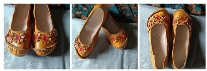 Vintage Flower Moccasins Woman Genuine Leather Ballet Flats Ladies Hollow Slip Ons Women's Luxury Loafer Purple Walking Shoes 42
