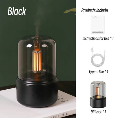 KINSCOTER Mini Aromatherapy Diffuser USB Air Humidifier Essential Oil Night Light Cold Mist Maker Sprayer for Home Bedroom