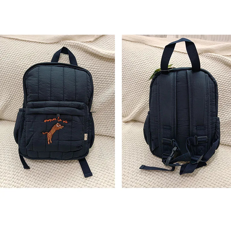 2025 New Design Cartoon Childrens Backpack Animal Embroidery Pattern School Bag Boys Girls Toddler Kindergarten Kids Backpack