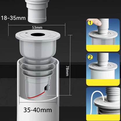 Silicone Bathroom Sewer Seal Ring Kitchen Sink Sewer Pipe Seal Plug Washing Machine Anti-odor Leakage Floor Drain Seal Connector