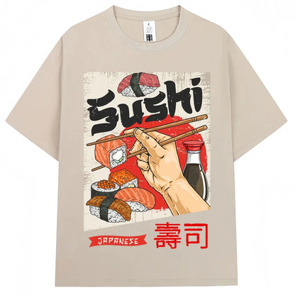 Japanese Style Hokkaido Wave Vintage T-shirt Men Women Harajuku Fashion High Quality T Shirts Oversized Cotton Summer Tee Shirt