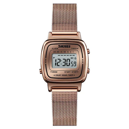 SKMEI 1901 Luxury Women Watches Small Dial Digital Chrono Calendar Watch Waterproof Ladies Wristwatch Clock Montre femme 1620