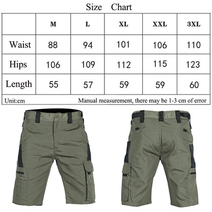 2024 Summer Men's Tactical Casual Shorts Waterproof Cargo Shorts Multi-pocket Quick Dry Wear-resistant Outdoor Training Overalls