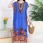 Casual Elegant Bohemian Printed Ethnic Style Retro Floral Woman Summer Street Wear Batwing Sleeve Loose Tunic Maternity Dress