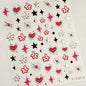 Bohemian Pattern Colorful Love Heart Moon Pearl Crystal Rhinestone 5D Nail Art Sticker Self Adhesive Decoration Manicure Decal