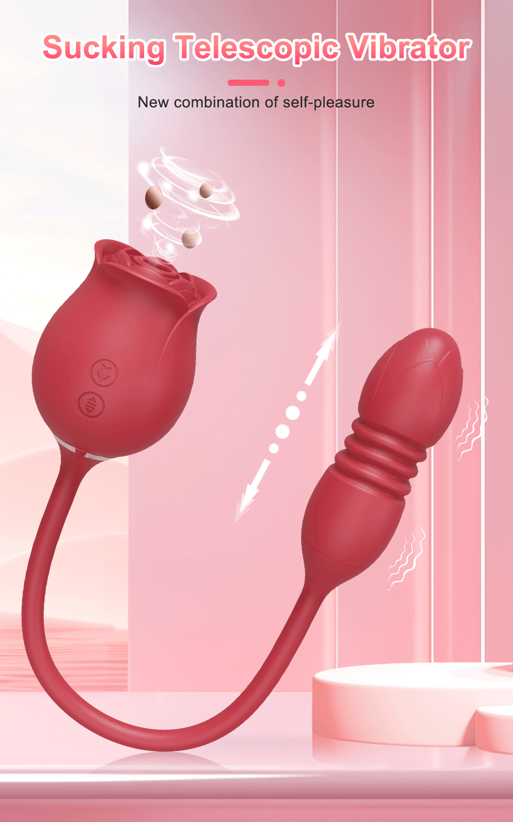 Sexy Adult Female Rose-Sucking Dildo Vibrator Women Nipple Clit Stimulator Vibrating Penetration Vagina Vibrator Erotica Toys