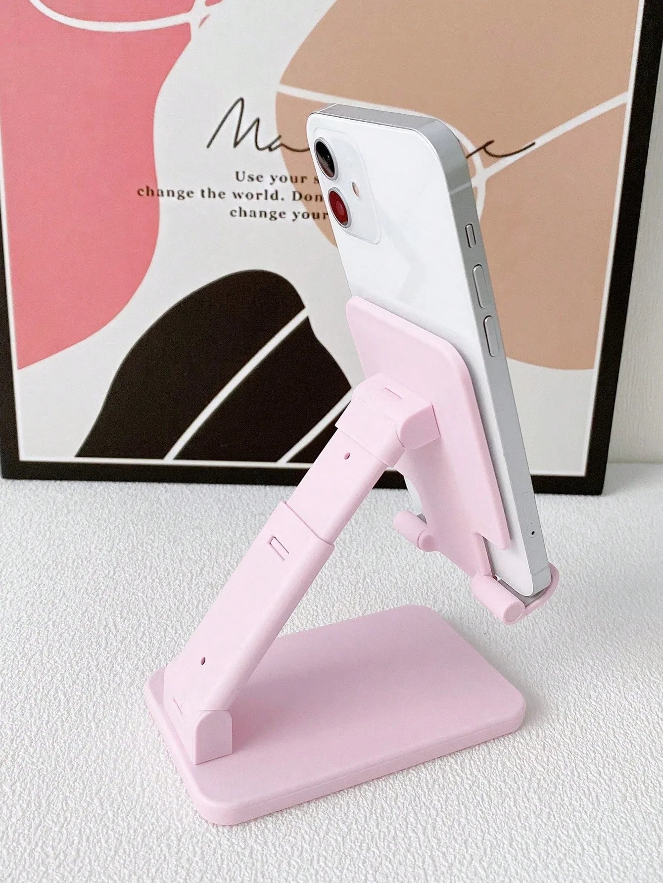 Adjustable Phone & Tablet Stand for Bed and Desk – Foldable, Portable, Height-Adjustable Holder for Watching Videos, Live Stream