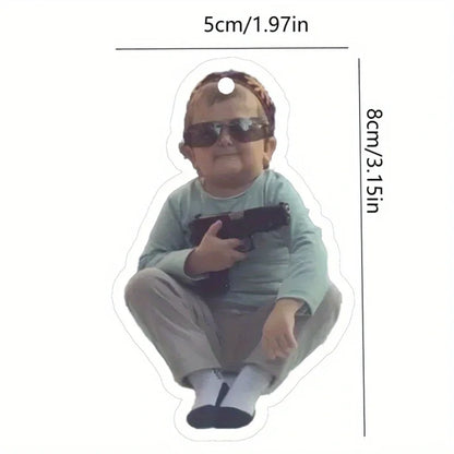 1pc Russian Boy Hasbulla Fun Car Aromatherapy Perfume Air Freshener Mirror Interior Accessories Pendant