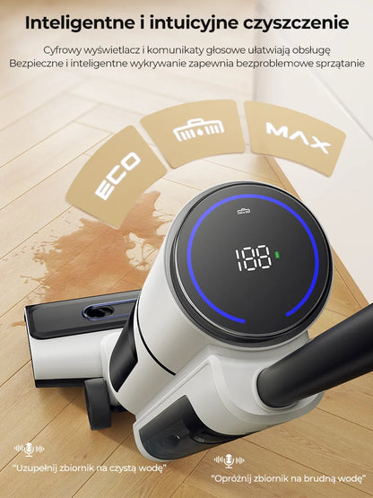 【M3 Upgraded】Laresar M5 Cordless Wet Dry Vacuum Cleaner, Air Dry Edge Brush 48min Self-Cleaning Upright Stick Vacuum Mop Floor Home Appliance