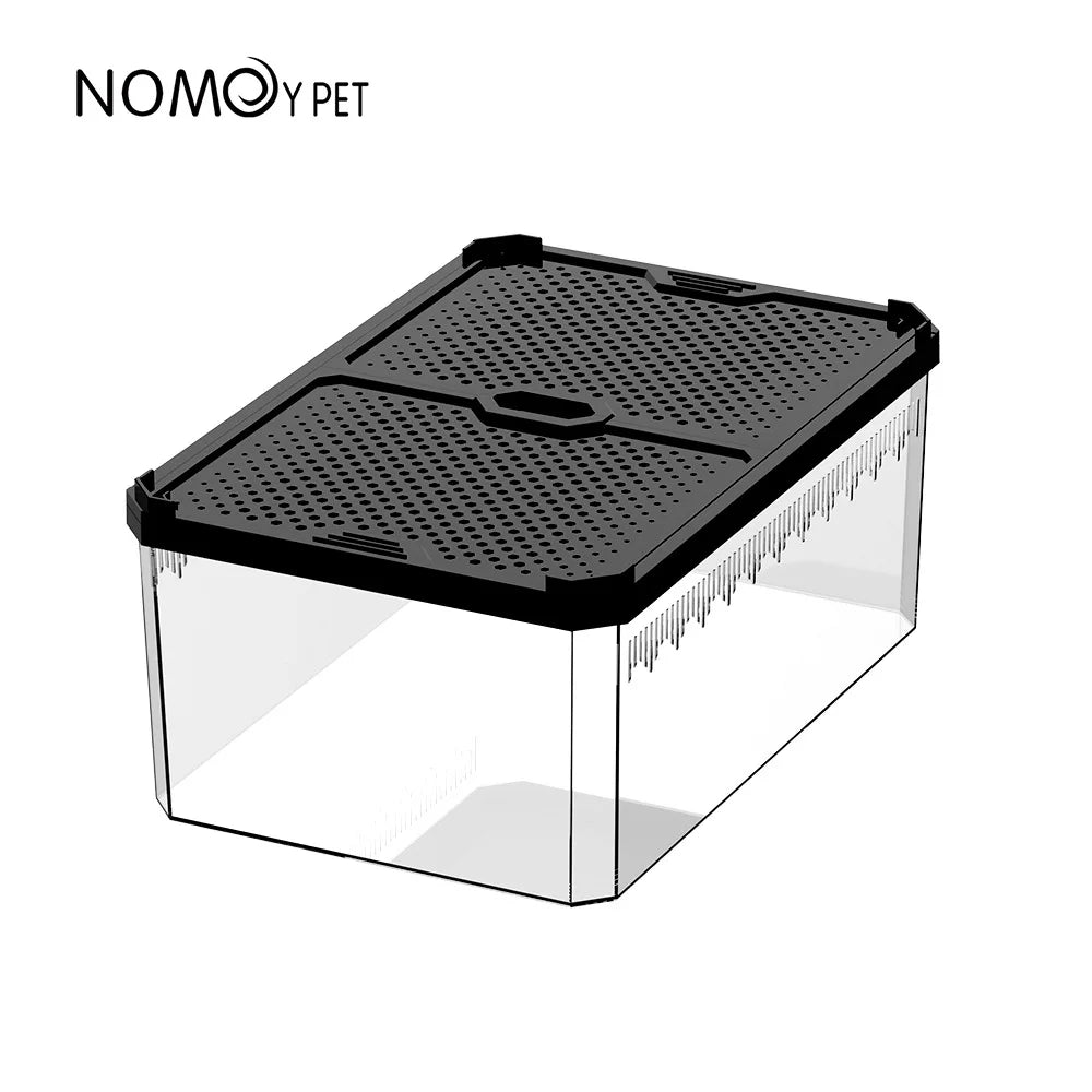NOMOY Magnetic Sliding Lid Reptile Enclosure - Dual Opening Critter Cage for Crested Geckos, Frogs, Lizards, Snakes & Silkworms