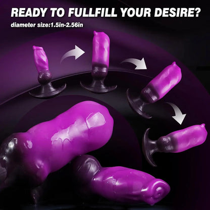 New Inflatable Animal Penis Anal Plug Vagina Anus Dilator Silicone Butt Plug Inflatable Anal Plug Expandable Butt Dilator SexToy