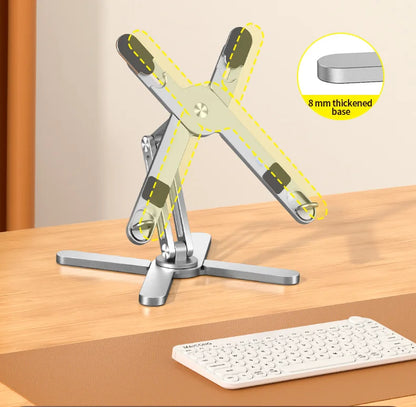 Foldable Laptop Stand 360°Rotation Notebook Table Aluminum Alloy Holder Portable Book Tablet Bracket with Heat Dissipation