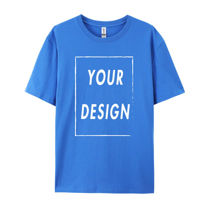 180g Custom Women Men Customised Printed 100% Cotton Short Sleeve Your Logo Photo Brand Text Tee Personalize Graphic Clothing
