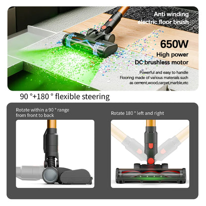 COTIAR V22 650W 55000PA Suction Power Cordless Vacuum Cleaner Handheld Home Appliance Portable Vacuum Cleaner Removable Battery
