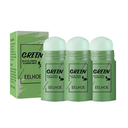 1~5PCS Green Tea Clay Stick For Face Green Mask Stick Smear Acne Shrink Blackhead Green Tea Extract Facial Mask Pore Cleansing