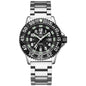Addies Dive Men Fashion Casual Watch Calendar Display 50m Waterproof Tube Luminous Watch Black Dial Rotating Bezel Quartz Watch