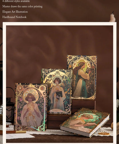 Renaissance A5 Notebook,Oil Painting Hardcover Illustrations,Full-Color Handbook,128 Sheets/Book,100GSM,Professional Handbook