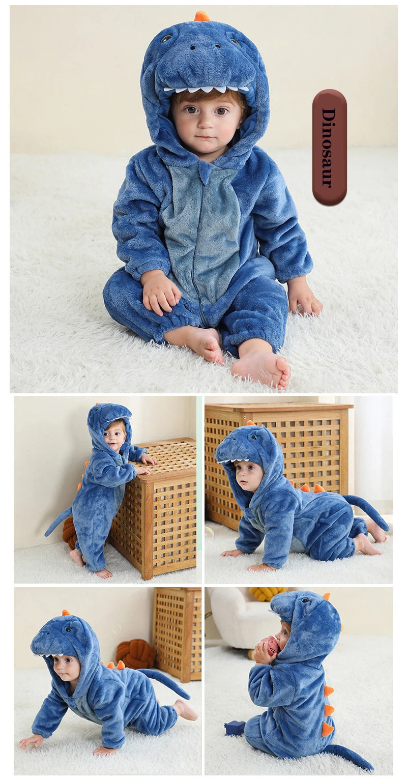 Baby Clothes Winter Pajamas Flannel Thermal Pijamas for Toddler Kids Boys Girls Squirrel Cow Onesies Infant Jumpsuit Pyjamas