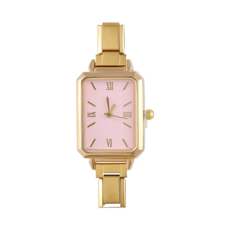 Fashion Colorful Dial Square Stainless Steel Women Watch Head Fit 9mm Bracelet For Party Friend Wife Birthday Jewelry Gifts