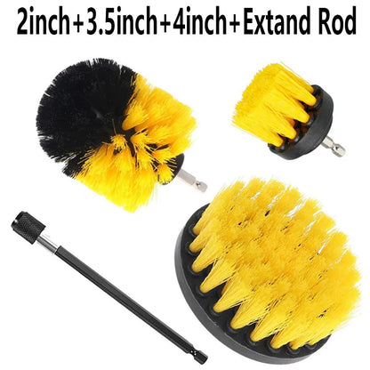 Drill Brush Attachment Set Power Scrubber Wash Cleaning Brushes Tool Kit with Extension for Clean Car Wheel Tire Glass Windows