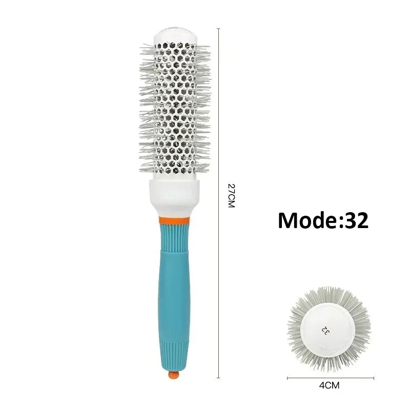 Hair Comb Professional Salon Hair Brush Hair Styling Hairbrush Hairdressing Comb Round Curly Hair Rollers Tools Blue