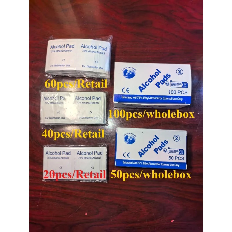 First aid box essential, 75% alcohol swabs 100 pieces per pack, skin wound disinfection and cleaning supplies